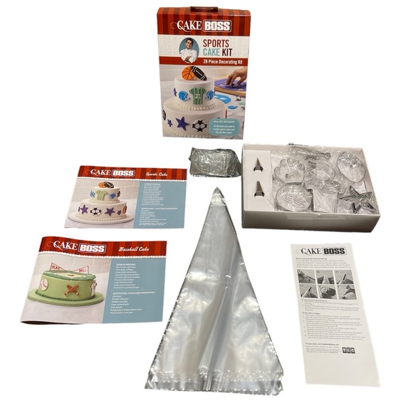Cake Boss 28 Piece Sports Cake Kit Cookie Cutters New (opened box) Never Used - Picture 2 of 10